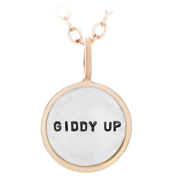Picture of Silver with 14k Gold Rim Giddy Up Charm